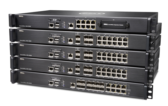 Picture of SonicWall NSA models stacked on top of each other